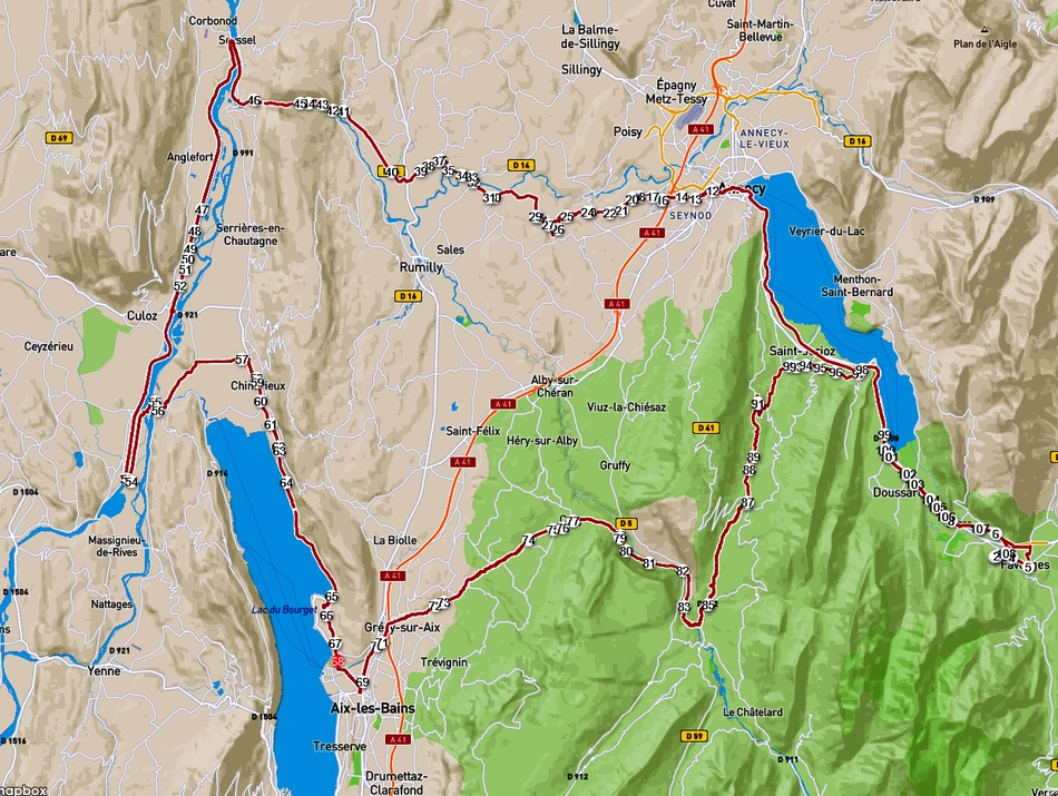 Carte de position de la voie verte grand colombier (juillet 2026)