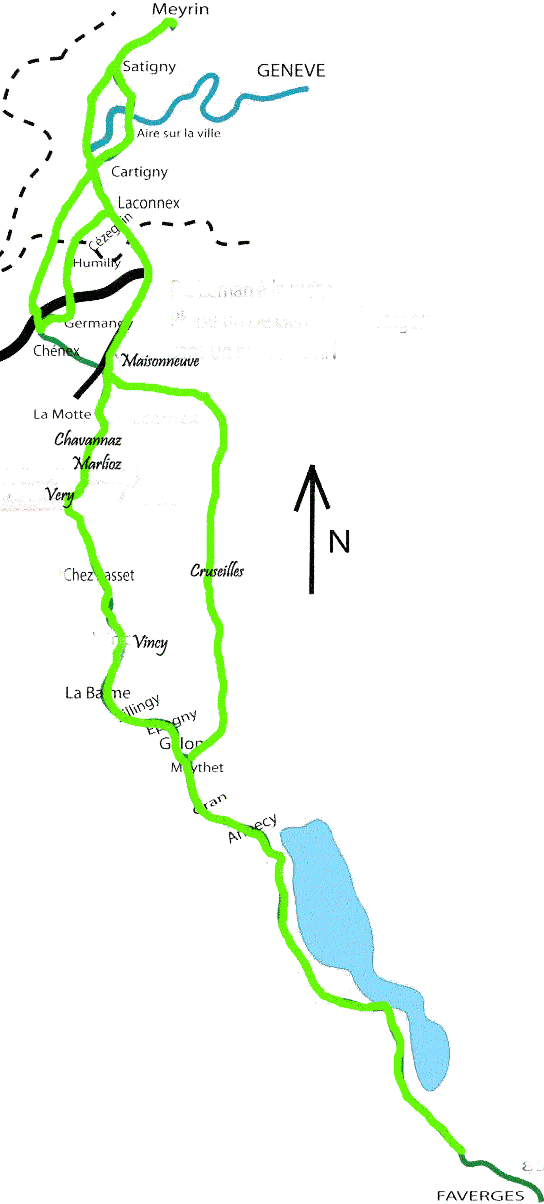 carte gen&egrave;ve annecy faverges by bike en 2017