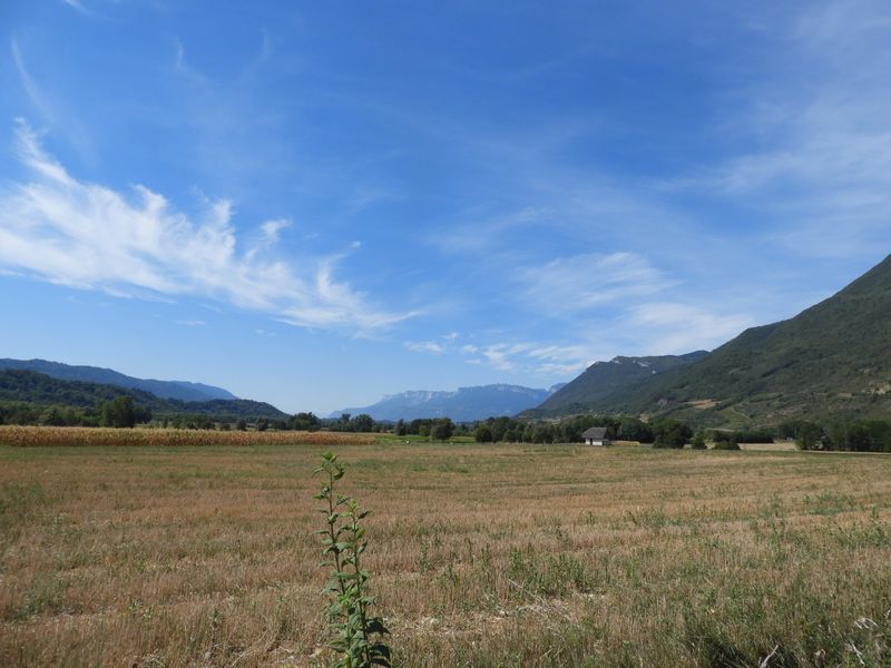 La combe de Savoie, avant Montmélian, la Chartreuse dans le fond