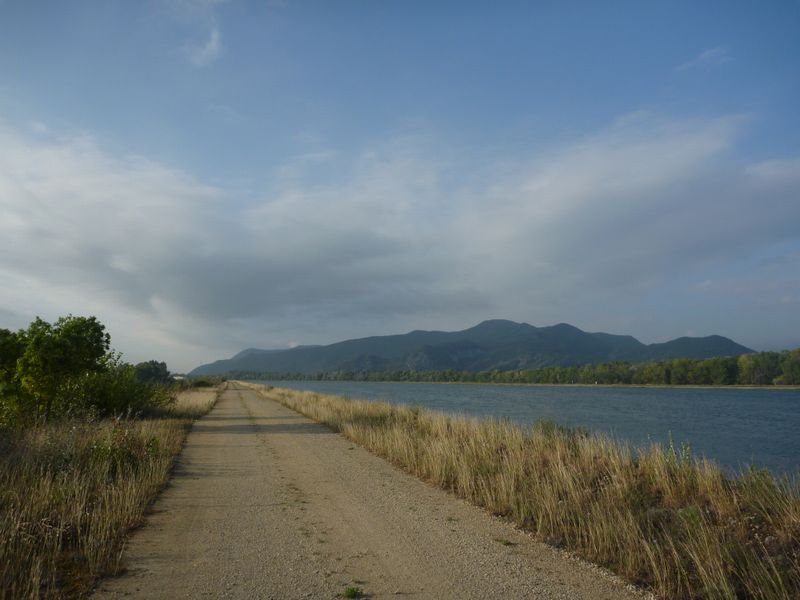 Les berges du Rh&ocirc;ne apr&egrave;s Le Pouzin en direction de Loriol