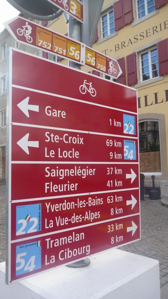Balisage suisse a v�lo a la chaux de fonds