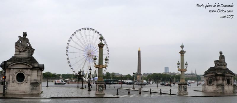 Un cycliste à Paris place de la concorde en mai 2017