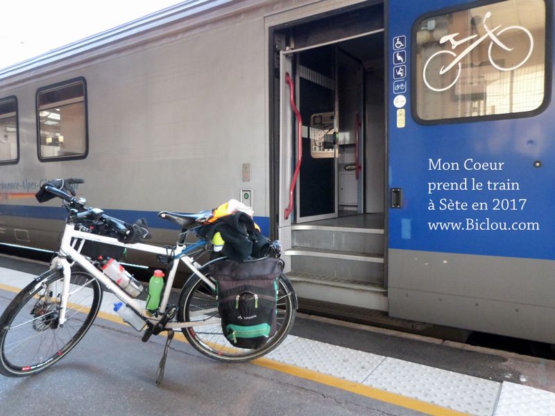 Le Ter n'attend plus que claudio et sa bicyclette en 2017 en gare Sncf d'arles