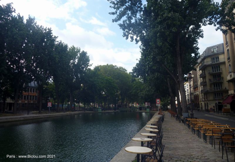 Paris : Canal st Martin, d&eacute;sert en Aout 2021