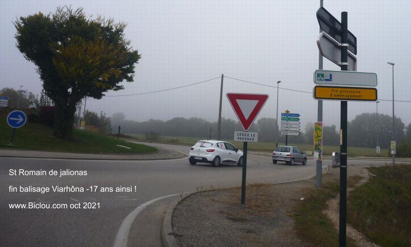 Saint Romain de jalionas ; et puis fin balisage ViaRh&ocirc;na (15 ans que cela dure)