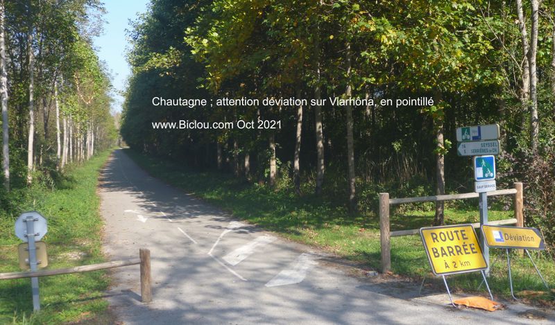 D&eacute;viation ViaRh&ocirc;na En Chautagne (attention on s'y perd un peu)
