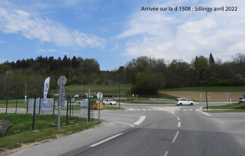 Arriv&eacute;e sur la D 1508 apr&egrave;s la Balme de Sillingy
