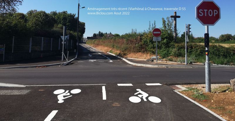 Chavanoz : am&eacute;nagements Viarh&ocirc;na , croisant la D 55