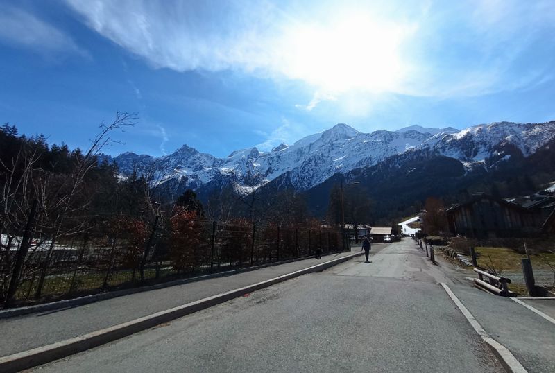 Vue sur le massif du Mont Blanc, depuis les Houches