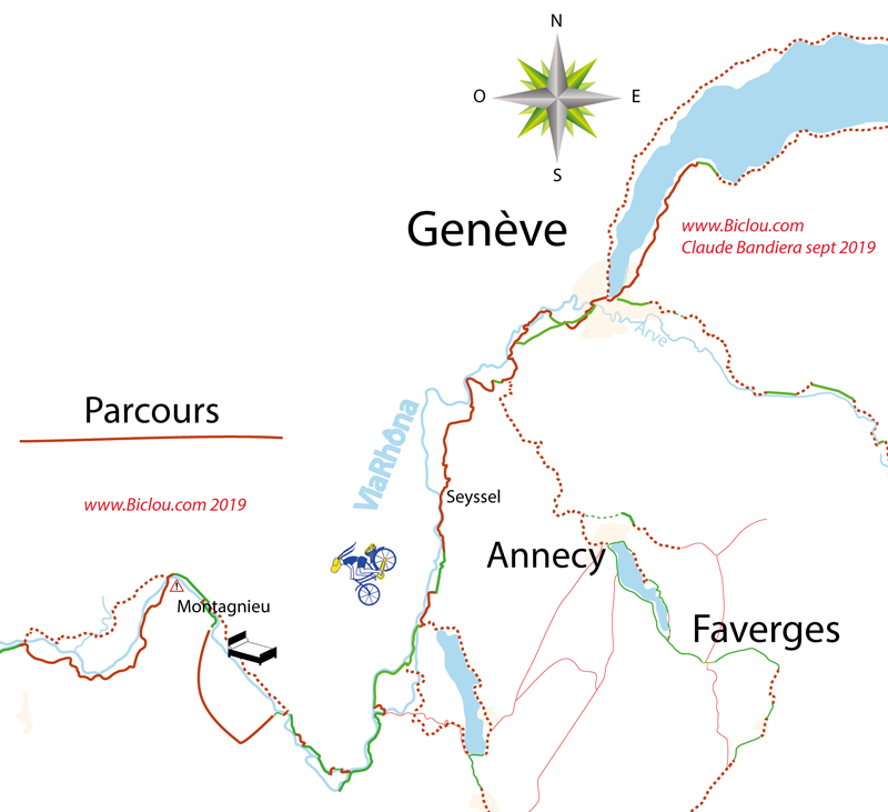 Partis de Genève, étape Une Genève Montagnieu (Isère)