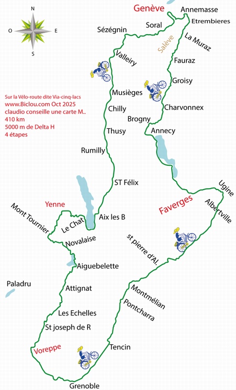 Carte Parcours bambée cycliste en Octobre 2025