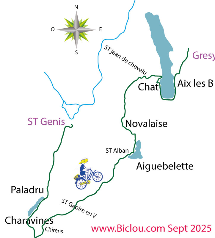 Carte parcours cycliste du claudio en 2025 de Aoste Paladru charavines Aiguebelette le chat et Aix les bains Carte parcours cycliste du claudio en 2025 de Aoste Paladru charavines Aiguebelette le chat et Aix les bains