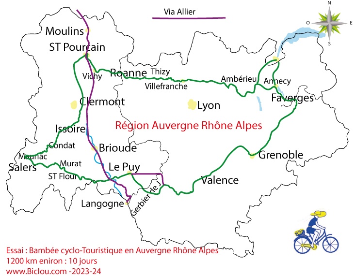 carte de la bambée du Claudio, en Auvergne Rhône Alpes en 2026