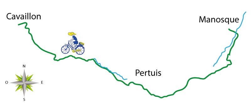 Carte Bambée à Bicyclette de Manosque à Cavaillon en juin 2026