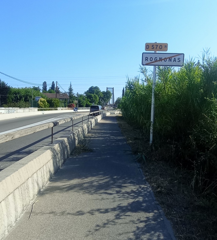 D 570 de Rognonas à Avignon et le passage du pont de la Durance
