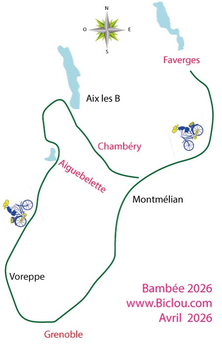 Carte bambee Avril 2026 Faverges Grenoble et Boucle tour chartreuse