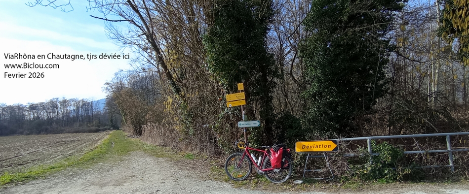 ViaRhôna en Chautagne en 2026, tjrs déviée et .. nous voici perdus dans la pampa savoyarde