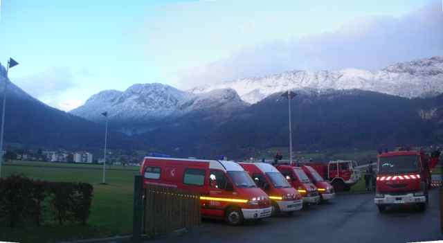 Les Pompiers de Faverges en faction, à Doussard en 2006