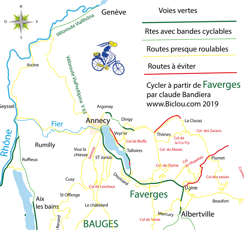 carte piste cyclable annecy faverges albertville 