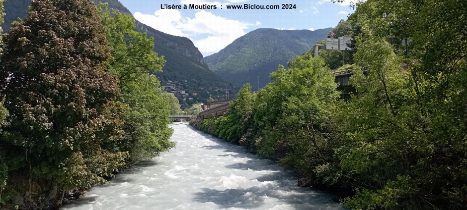 L'Isère à Moutiers, vu de la voie verte