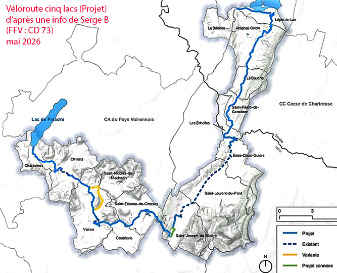 Carte-parcours-vélo-route-Paladru-Voiron-Crossey-projet-2026